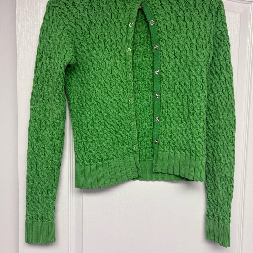Ricki's Green Cable Knit Cardigan Sweater